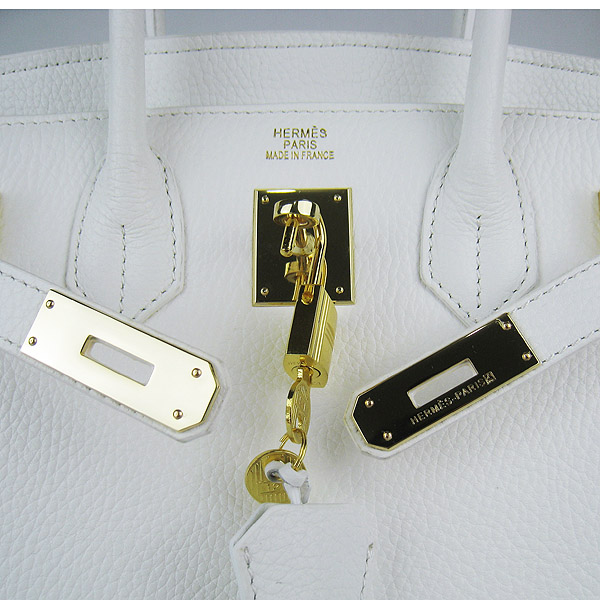 Replica Hermes Birkin 30CM Togo Leather Bag White 6088 On Sale - Click Image to Close